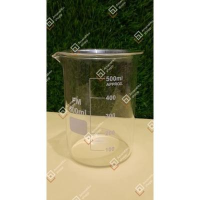 (PROMO) BEAKER GLASS 500ML | BEAKER GELAS KIMIA UKUR KACA