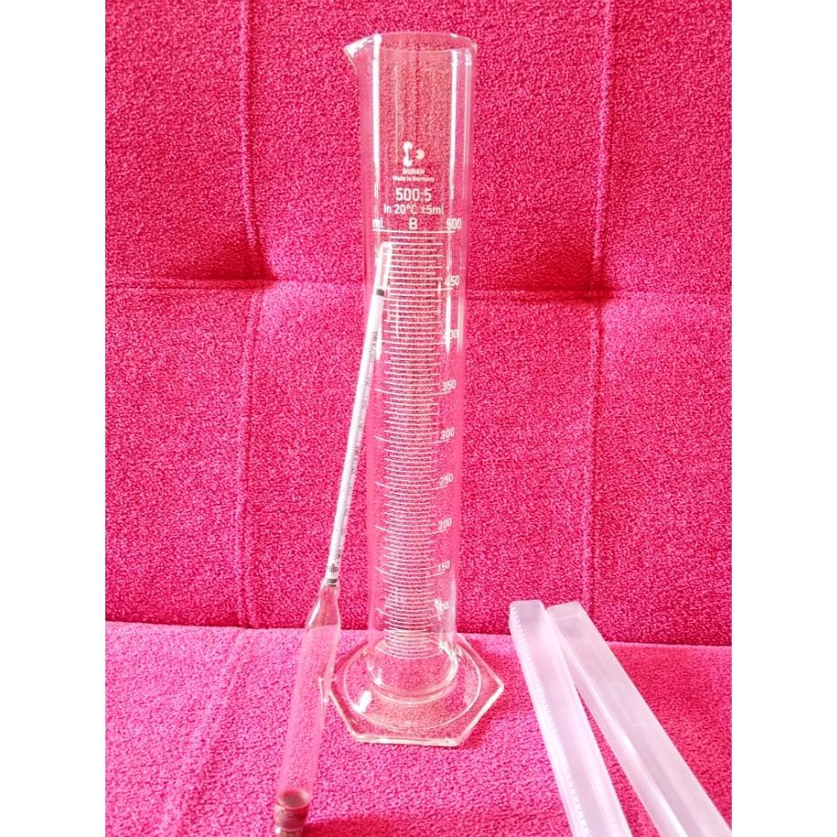 READY STOCK HYDROMETER ALKOHOL METER ALLA FRANCE SKALA RICHTER TRALLES PLUS GELAS UKUR DURAN 250 ML