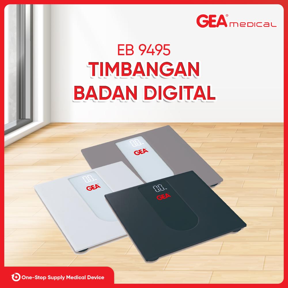 GEA Electronic Scale (Timbangan Digital) EB 9495 (LED Tempred glass w/plastic cover) - Grey