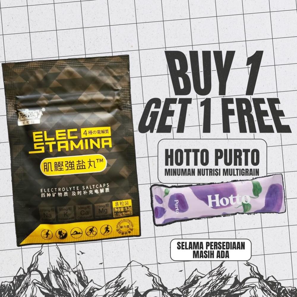 Elec Stamina Salt (8 Tablets pereda kram dan speed recovery) - Sports Supplement for Marathon, Trail Running, Cycling & Triathlons Suplemen Olahraga