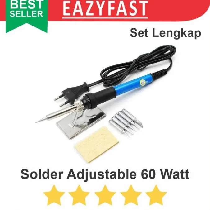 Solder Adjustable 60W Atur Suhu Temperature 60 Watt Set Mata Lengkap