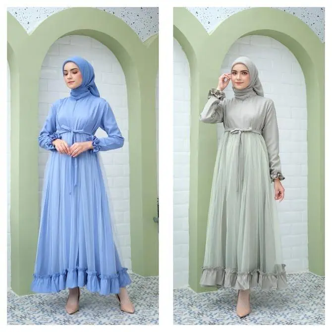 BD - Sabrina Ibu dan Anak Dress Couple (Dijual Terpisah ) Gamis Couple Keluarga Kekinian 2025 Mom Muslim SALE!!! 1