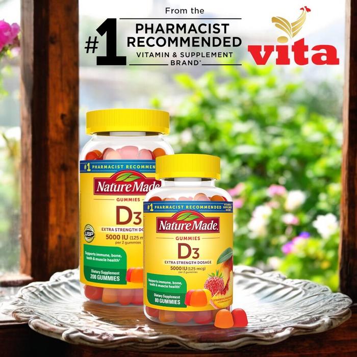 Gambar Nature Made Vitamin D3 125 mcg 5000 IU Extra Strength Daily Gummy dari Tokovita1981 Kota Administrasi Jakarta Utara Tokopedia