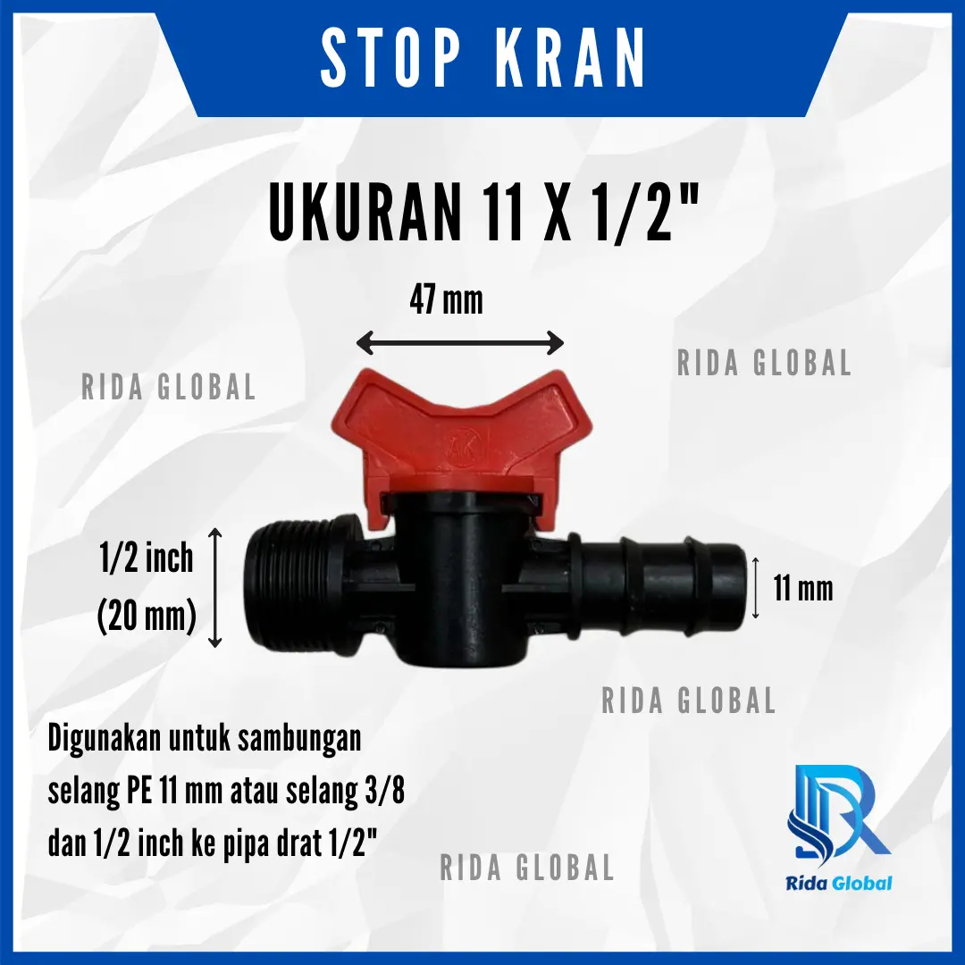 STOP KRAN 11 mm 16 mm 20 mm 1/2" 3/4"