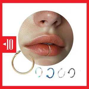 AN-01 anting klip tanpa tindik nose ring earring cincin klip hidung bibir titanium stainless steel