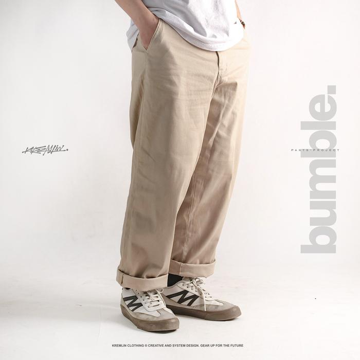Gambar KREMLIN Celana Chino Loose Fit Baggy Long Pants - Khaki - Bumble - XXL dari Kremlin Clothing Kota Bandung Tokopedia