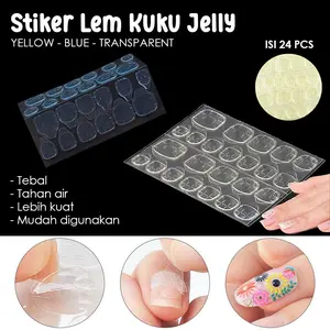 [SATUAN] Lem Kuku Jelly Sticker Perekat Kuku Palsu Isi 24 Pcs/Lembar