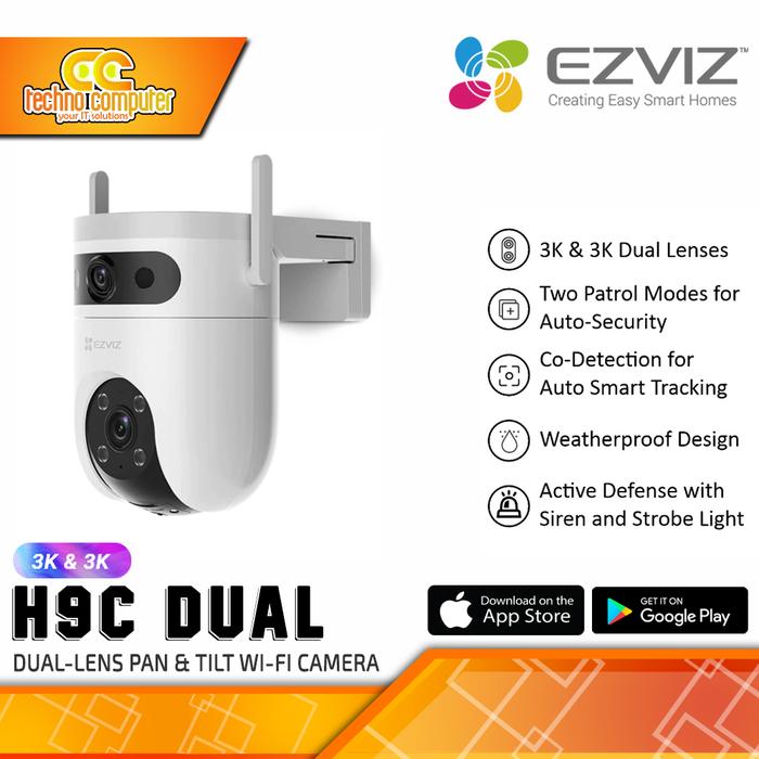 Gambar EZVIZ H9C Dual-Lens 5MP 3K OUTDOOR Smart Wi-Fi Pan/Tilt IP Camera CCTV dari Techno Computer Bali Kota Denpasar Tokopedia