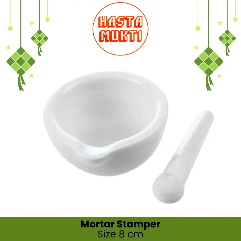 Mortir + Stamper 8cm / Mortal Penumbuk Obat Diameter 8cm 4