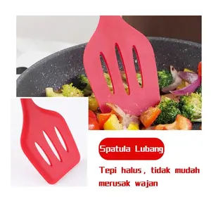 Spatula Silikon Set Peralatan Memasak Baking Silicon Scraper Kuas Minyak Pengocok Telur Adonan Kue