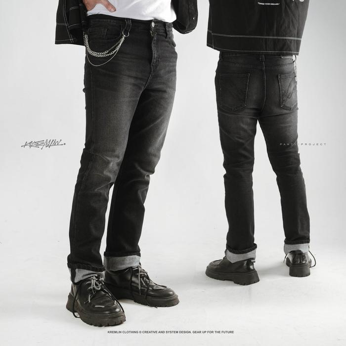 Gambar KREMLIN Celana Slim Fit Jeans Denim Wash Black - Moscow - XXXL dari Kremlin Clothing Kota Bandung Tokopedia