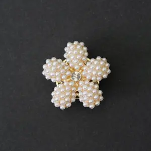 INJI BUTTON COVER  | ELGRA JEWELLERY - Gold Plated Flower Pearl Crystal Aksesoris Kancing Detachable Buttons
