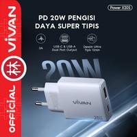 Gambar Vivan Power X20 Adapter Charger Port USB-C Ultra Thin Fast Charging PD 20W with C to C Cable - Vivan X20 dari Liem Group Kota Administrasi Jakarta Barat 2 Tokopedia