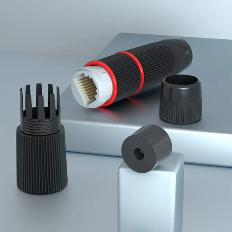 Connector Barrel RJ45 Coupler Waterproof for Outdoor 1 to 1 Outdoor Sambungan BarelKabel Lan RJ45 Female To Female UTP Data Konektor RJ45 2