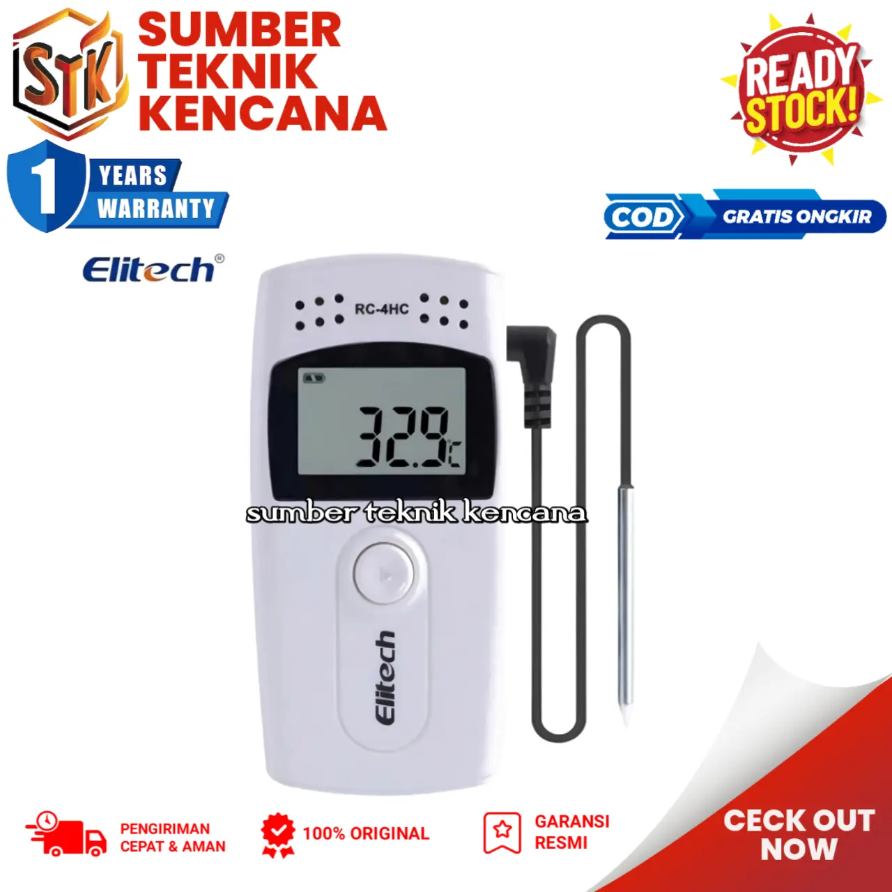 Elitech RC-4HC RC4HC LCD Digital Temperature Humidity Data Logger USB