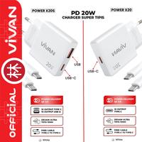 Gambar Vivan Power X20 Adapter Charger Port USB-C Ultra Thin Fast Charging PD 20W with C to C Cable - Vivan X20 dari Liem Group Kota Administrasi Jakarta Barat 1 Tokopedia