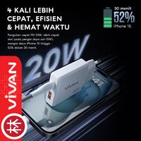 Gambar Vivan Power X20 Adapter Charger Port USB-C Ultra Thin Fast Charging PD 20W with C to C Cable - Vivan X20 dari Liem Group Kota Administrasi Jakarta Barat 5 Tokopedia
