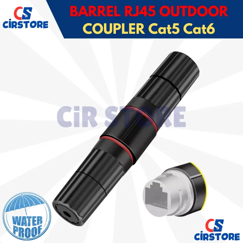 Connector Barrel RJ45 Coupler Waterproof for Outdoor 1 to 1 Outdoor Sambungan BarelKabel Lan RJ45 Female To Female UTP Data Konektor RJ45 0
