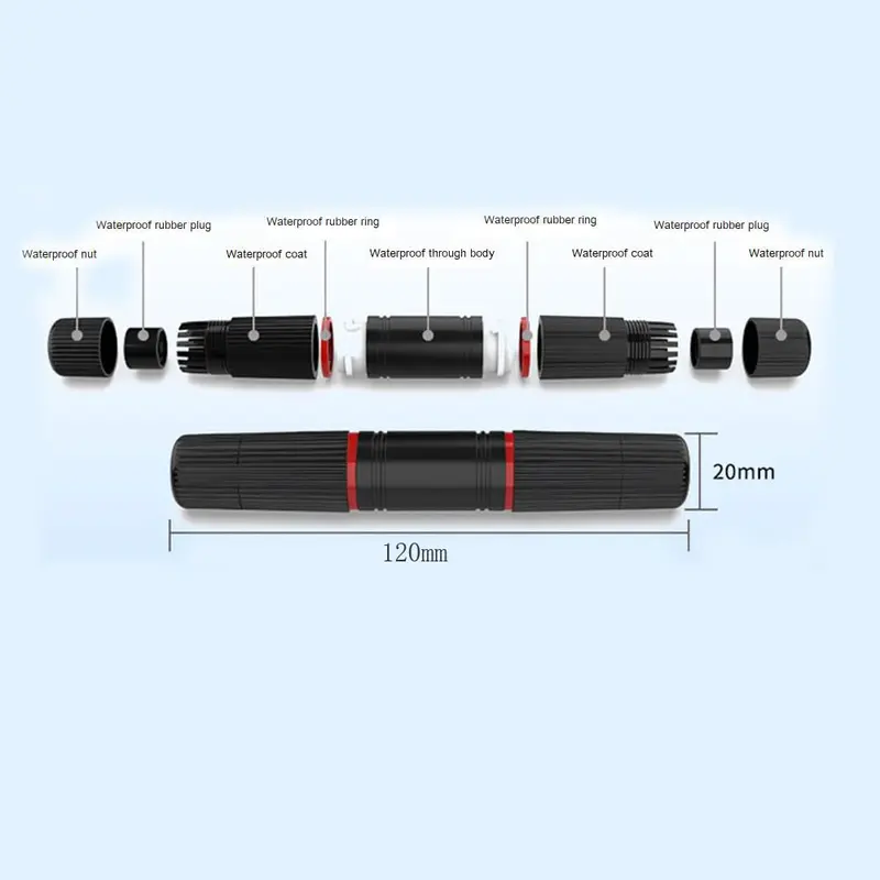 Connector Barrel RJ45 Coupler Waterproof for Outdoor 1 to 1 Outdoor Sambungan BarelKabel Lan RJ45 Female To Female UTP Data Konektor RJ45 3