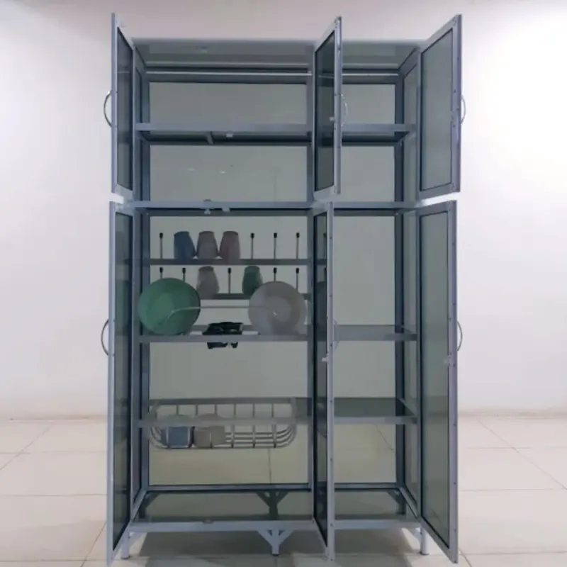 LP 435 100X38X165 s LEMARI RAK PIRING ALUMINUM HOLLOW KIPAS 20U SILVER 5 SUSUN FULL KACA RIBEN HS TC ALUMINIUM RAK BUMBU DAPUR GELAS SENDOK AWET KOKOH LPS 1