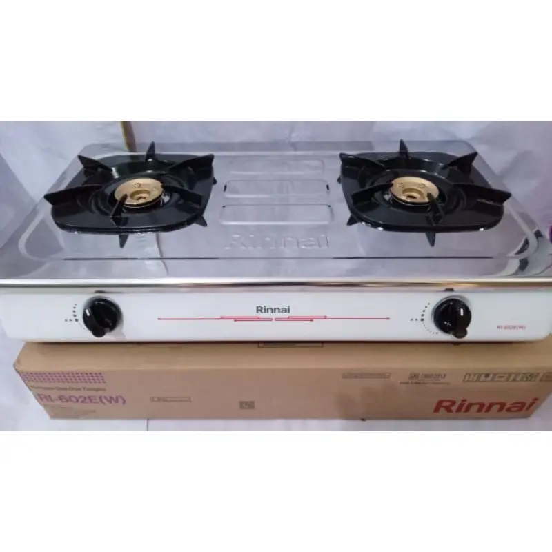Kompor 2 Tungku Rinnai RI-602E White Stainless Steel 7