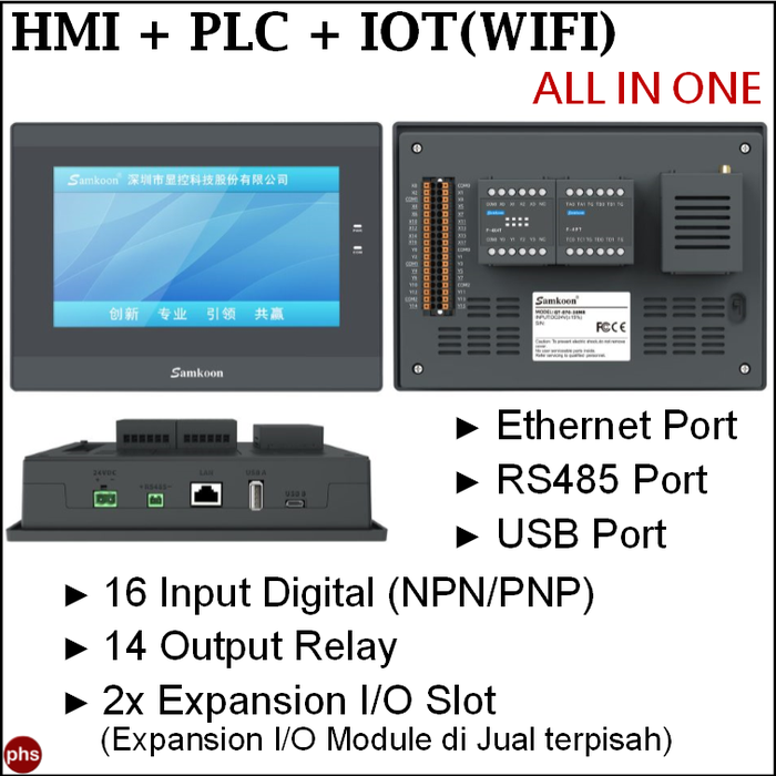 Jual Samkoon Integrated HMI+PLC+IOT All in One - HMI+PLC+IOT Output ...