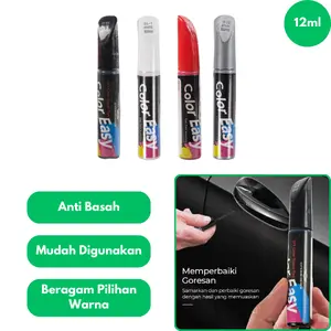 Cat Spidol Penghilang Baret Gores Body dan Velg Mobil Motor Car Paint Pen - Hitam Glossy 12 ml