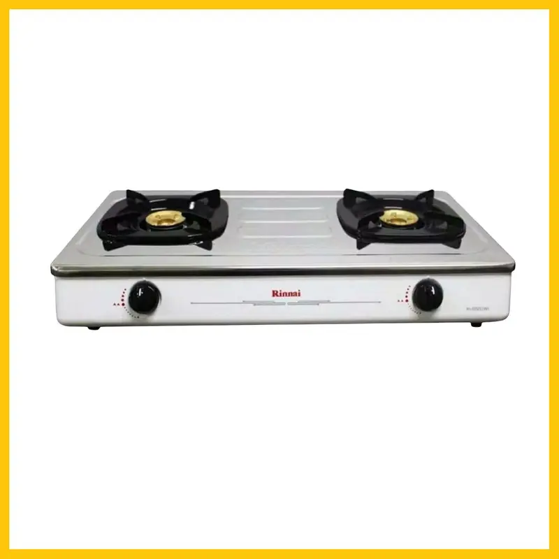 Kompor 2 Tungku Rinnai RI-602E White Stainless Steel 5