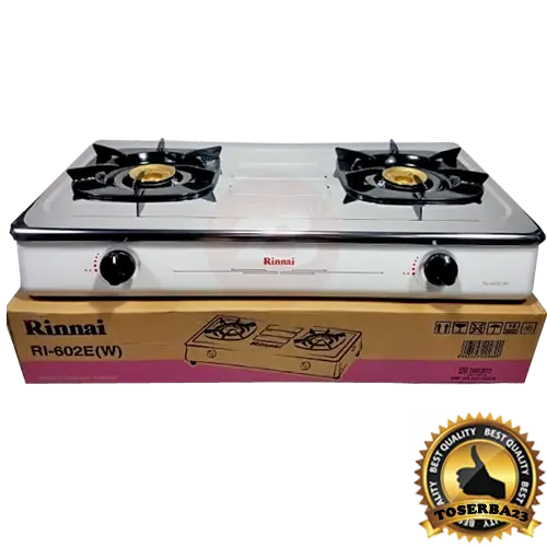 Kompor 2 Tungku Rinnai RI-602E White Stainless Steel 6
