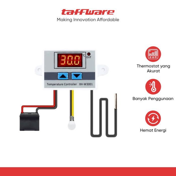 Gambar Taffware Digital Temperature Control Thermostat Microcomputer - XH-W3001 - 12V dari Taffware Official Store Kota Administrasi Jakarta Barat Tokopedia