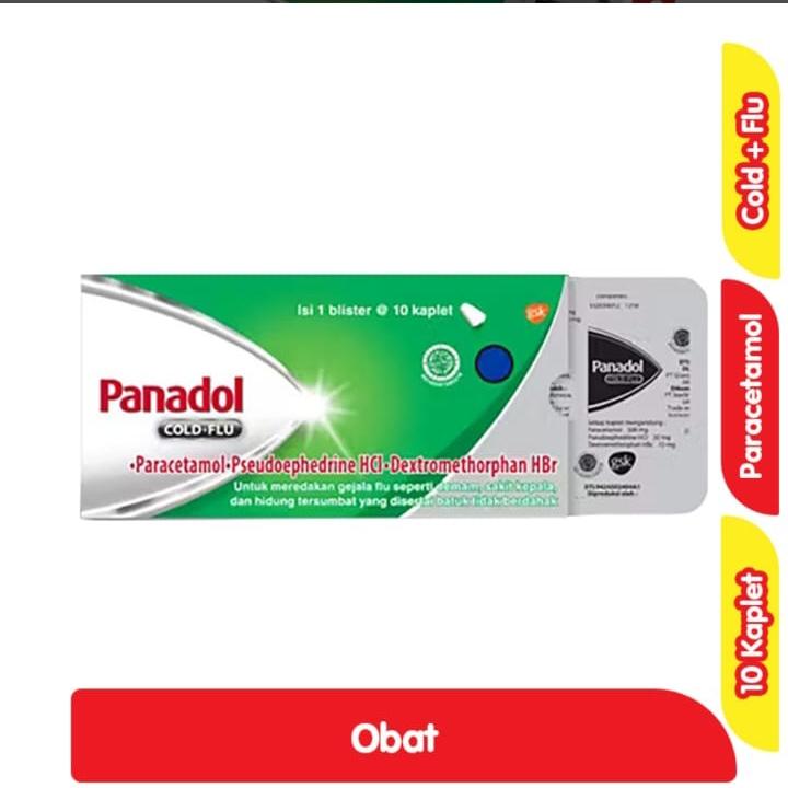 panadol cold flu hijau isi 10tablet