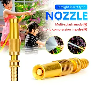 Semprotan Air Lurus Kuningan Kepala Nozzle Nosel Selang 1/2 Inch Sprayer Semprot Taman Cuci Mobil Motor