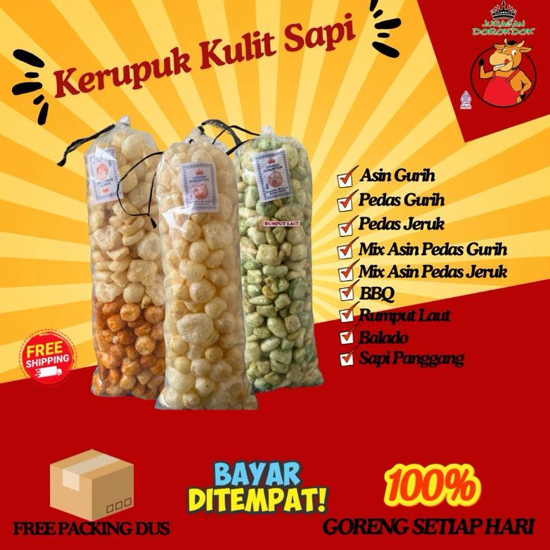 [500 GRAM] KERUPUK KULIT SAPI VIRAL DOROKDOK ANEKA RASA RECOMENDED 0