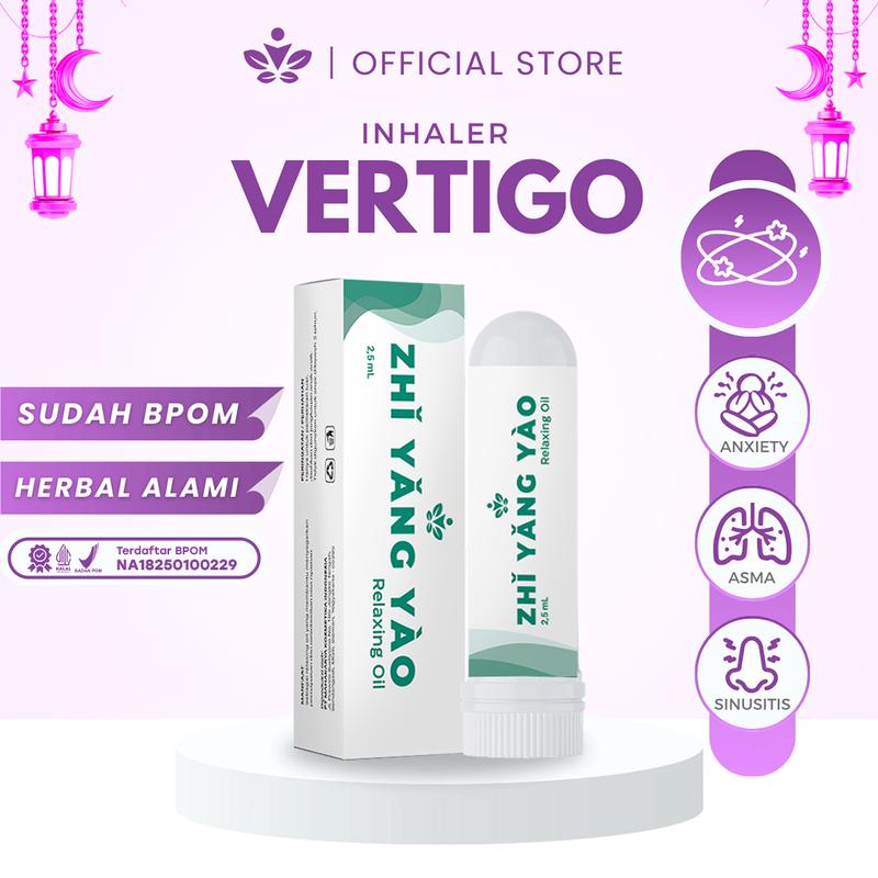 Zhi Yang Yao - Inhaler Vertigo/Kepala Pusing Herbal Pereda Melegakan Gejala Penyakit Vertigo/Kepala Pusing Ringan Kronis Menahun Original Herbal Cina Terbukti Ampuh 100% BPOM Halal