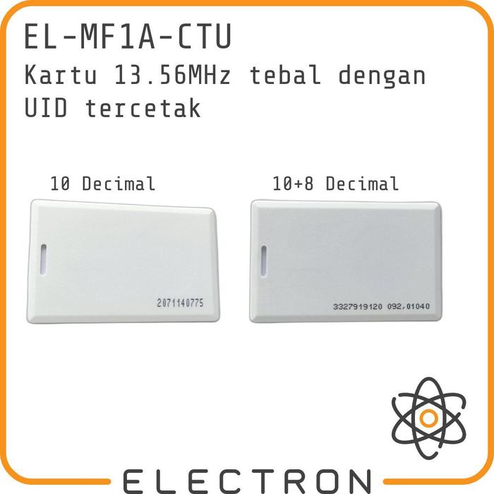 Gambar EL-MF1A-CTU - PVC Access Control Akses Kontrol Card Kartu 1K Tag Chip Reusable ISO14443A Type A B ABS RC522 Clamshell Tebal Lubang RFID 13.56 MHz NFC 13.56MHz IC HF High Frequency Waterproof - 10+8 Decimal dari Electron ID_NEW Kota Tangerang Tokopedia