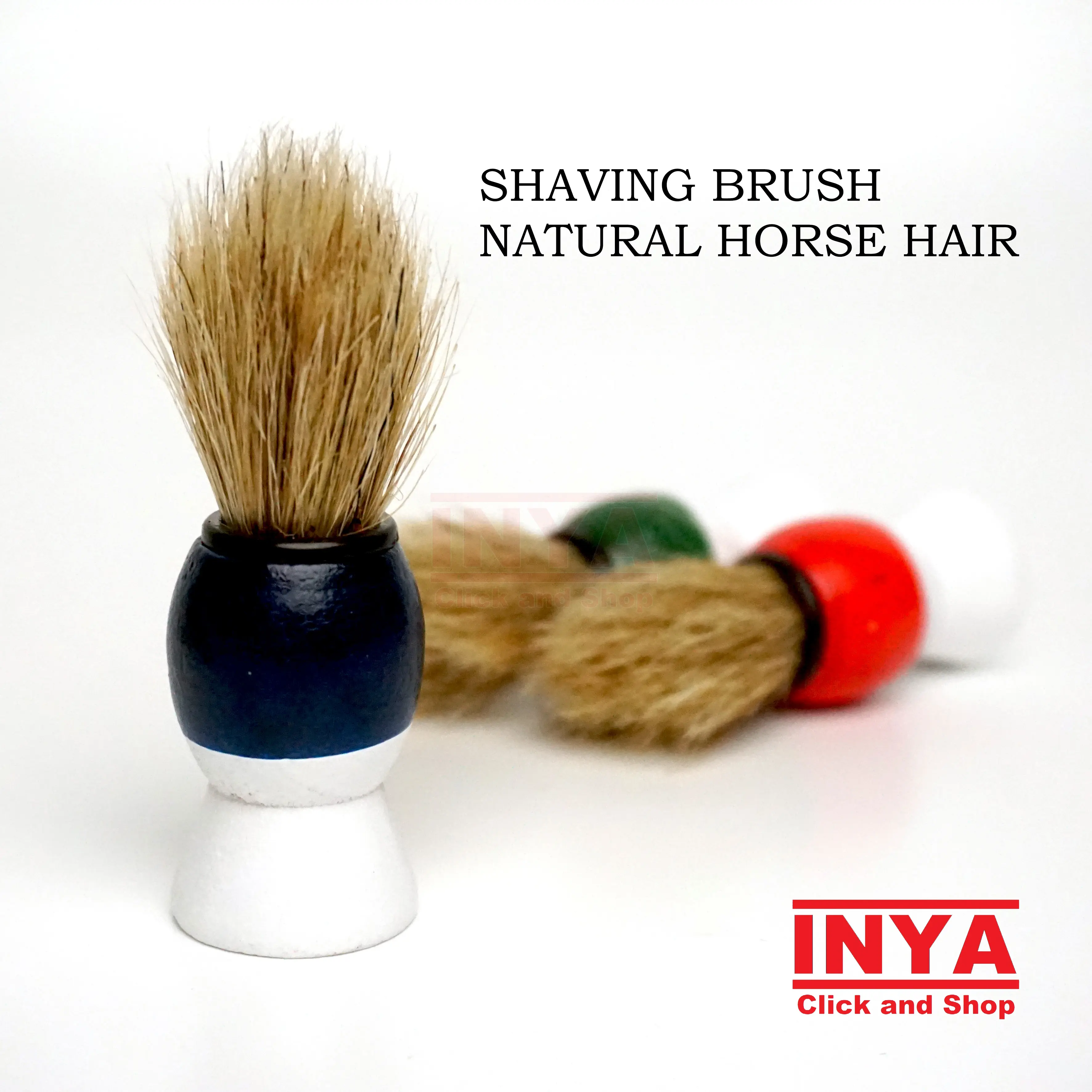 Eballfly Shaving Brush Natural Horse Hair 1 pcs - Kuas Cukur Kumis Bulu Kuda