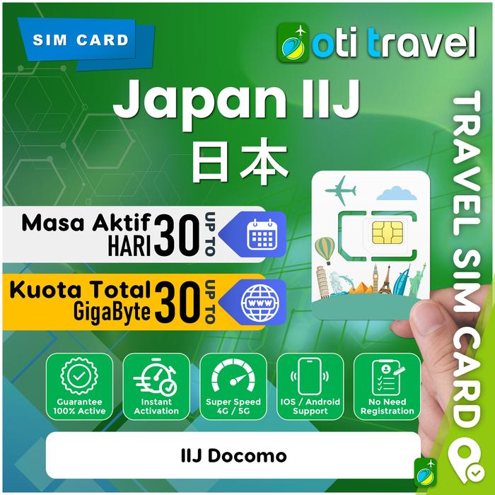 Gambar Travel Simcard OTI TRAVEL Japan IIJ Limit Total Super | Sim Card Jepang - 5-Hari, 15GB dari OTi TRAVEL Kota Medan Tokopedia