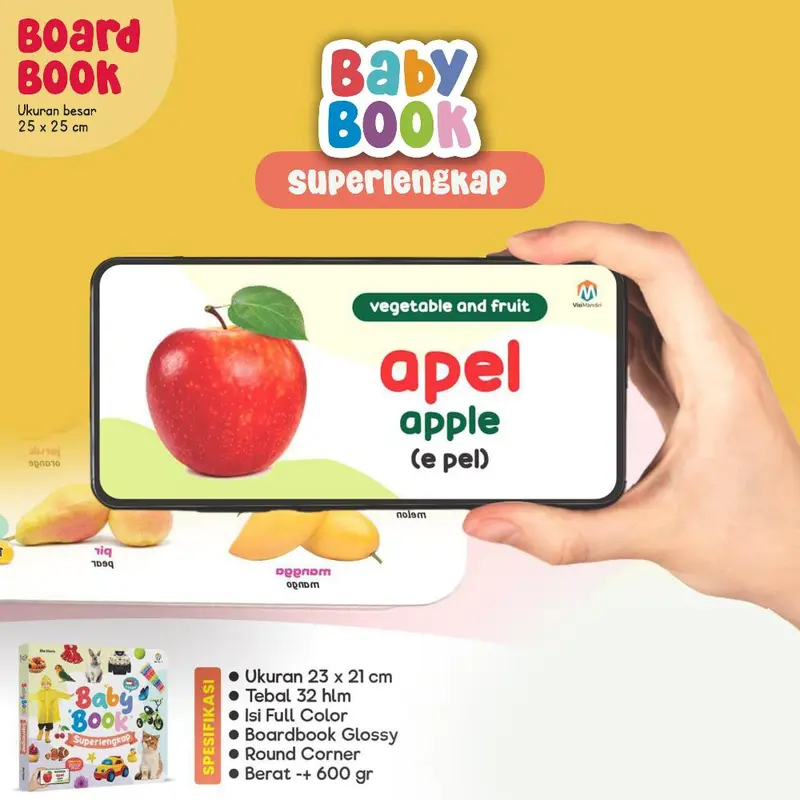 Ziyadbooks - Baby Book Superlengkap 300+ Kata Gratis Poster Dunia Hewan 8