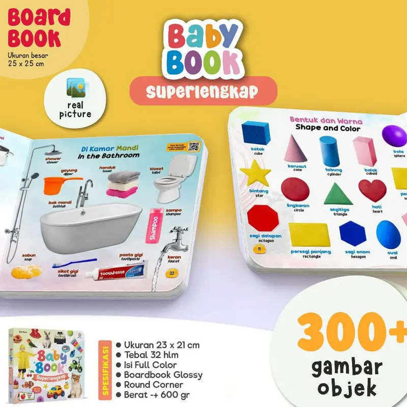 Ziyadbooks - Baby Book Superlengkap 300+ Kata Gratis Poster Dunia Hewan 2