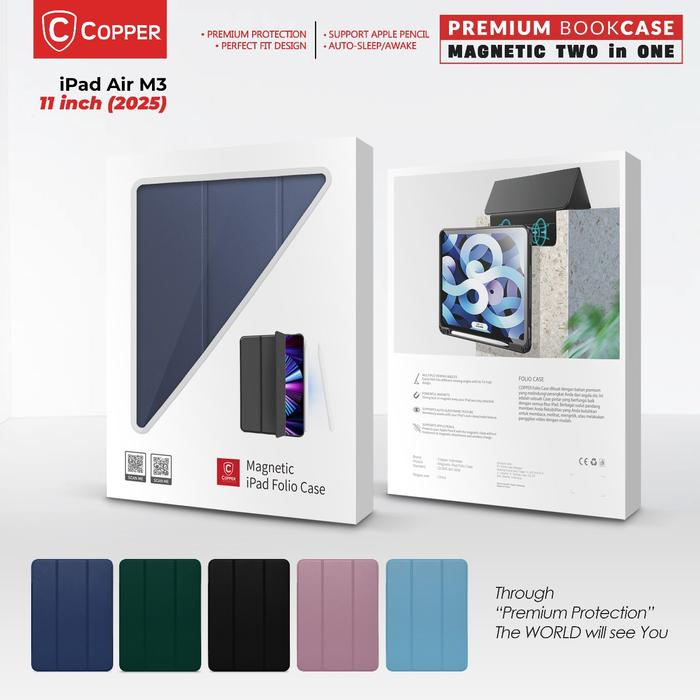Gambar COPPER iPad Air (M3) / 11" (2025) - Magnetic Case | Magnetic Slim Casing - Black dari Copper Samarinda Official Kota Samarinda Tokopedia