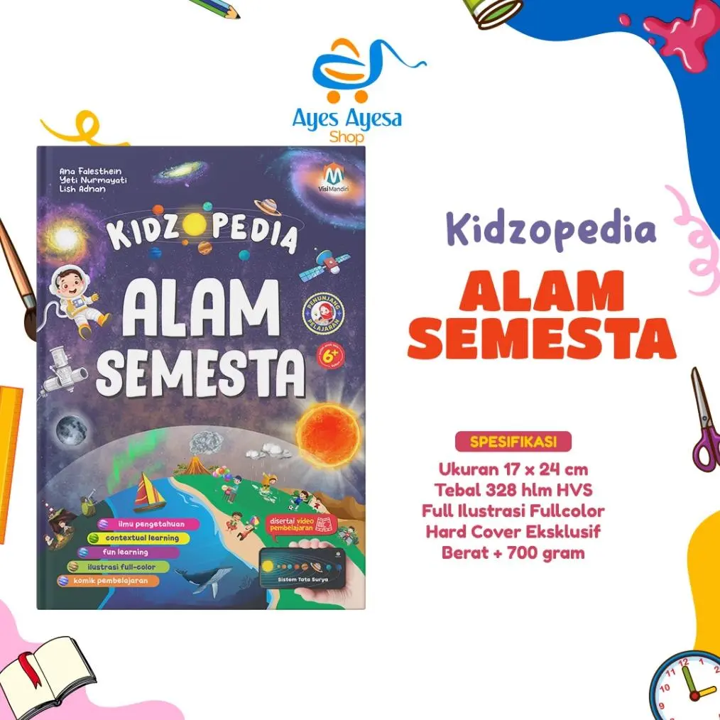 buku kidzopedia alam semesta luar angkasa astronot astronomi planet untuk anak