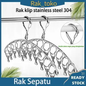 Gantungan Jemuran Baju Stainless Steel Rak Jemur Kaos Kaki Anti Angi