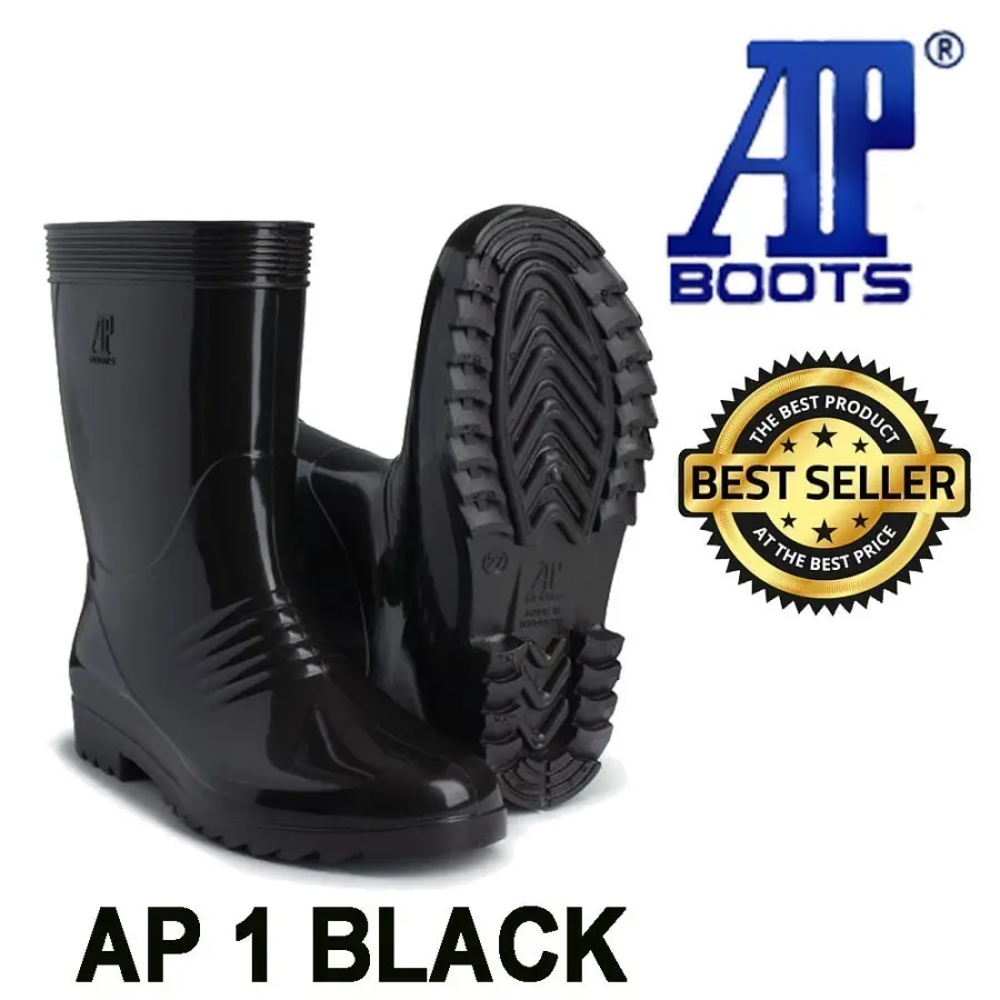 Sepatu Boot Pendek AP Boots AP 1 BLACK Kebun Pabrik Peternakan