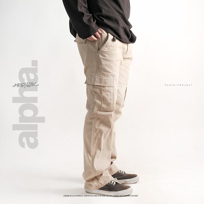 Gambar KREMLIN Celana Panjang Cargo Pants - Alpha - Khaki - L dari Kremlin Clothing Kota Bandung Tokopedia