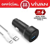 Gambar Vivan VCC07 Car Charger Mobil 48W Dual Port USB-A USB-C Max 3A PD QC3.0 Fast Charging LED New VCC02 dari Liem Group Kota Administrasi Jakarta Barat 2 Tokopedia