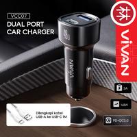 Gambar Vivan VCC07 Car Charger Mobil 48W Dual Port USB-A USB-C Max 3A PD QC3.0 Fast Charging LED New VCC02 dari Liem Group Kota Administrasi Jakarta Barat 3 Tokopedia