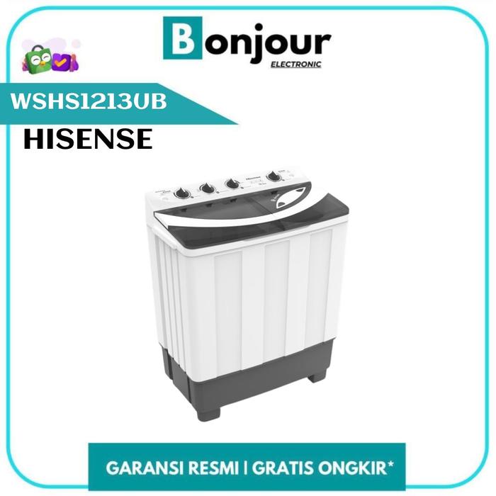 Gambar Mesin Cuci 2 Tabung 12 Kg Hisense WSHS1213UB 12 Kg Twin Tub [GARANSI RESMI] dari Bonjour Electronic Official Kota Depok Tokopedia