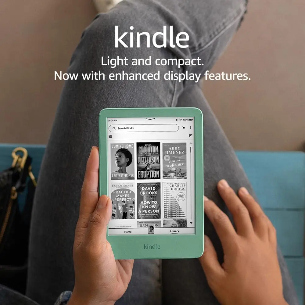 New Amazon Kindle (16 GB) - Lightest and most compact Kindle, with glare-free display, faster page turns, adjustable front light, and long battery life