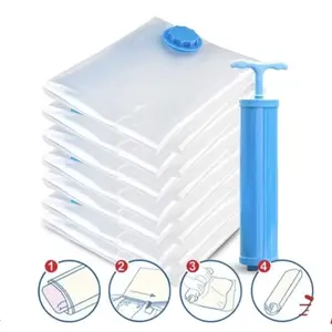 Plastik Vacum Kantong Pakaian Travel Transparan Anti-air / Vacum Bag  /  Vacum Bag Plastic Travel Vakum Baju Pakaian