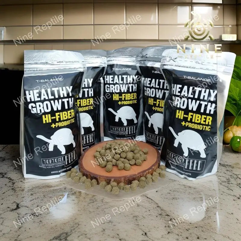 T-Balance Tortoise Food Hi-Fiber Probiotic Pakan Pelet Kura-Kura Darat Sulcata, Aldabra, Leopard (150g/500g/2.5kg)